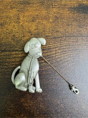 JJ Jonette Pewter Dog Brooch Pin - Women's Vintage 80’s Jewelry